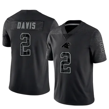 Men's Nike Carolina Panthers Miles Davis Black Reflective Jersey - Limited