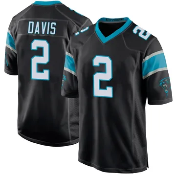 Men's Nike Carolina Panthers Miles Davis Black Team Color Jersey - Game