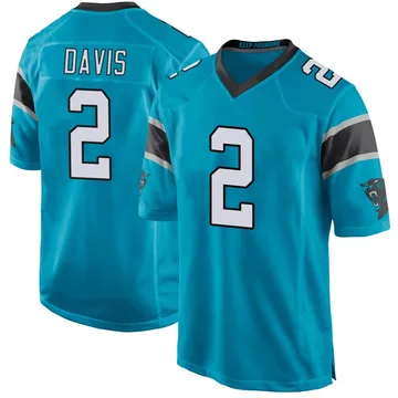 Men's Nike Carolina Panthers Miles Davis Blue Alternate Jersey - Game
