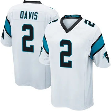 Men's Nike Carolina Panthers Miles Davis White Jersey - Game