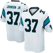 Men's Nike Carolina Panthers Montrell Johnson Jr. White Jersey - Game