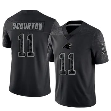 Men's Nike Carolina Panthers Nic Scourton Black Reflective Jersey - Limited