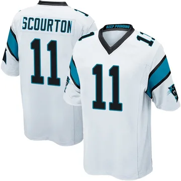 Men's Nike Carolina Panthers Nic Scourton White Jersey - Game