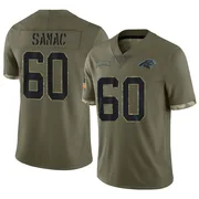 Men's Nike Carolina Panthers Nick Samac Olive 2022 Salute To Service Jersey - Limited
