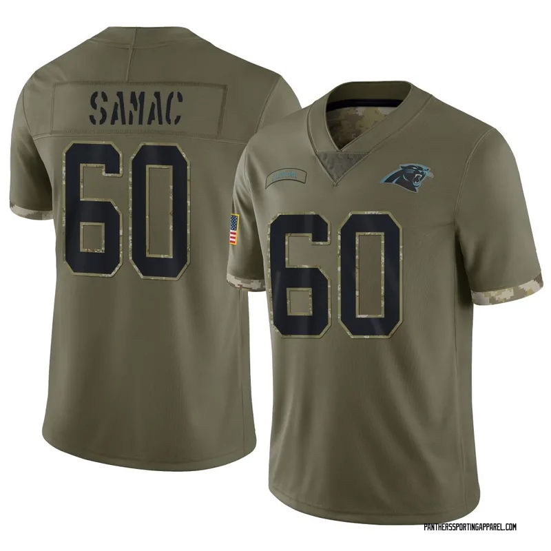 Men's Nike Carolina Panthers Nick Samac Olive 2022 Salute To Service Jersey - Limited
