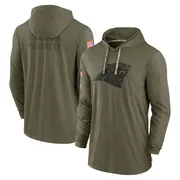 Men's Nike Carolina Panthers Olive 2022 Salute to Service Tonal Pullover Hoodie -
