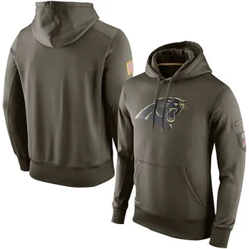 Men's Nike Carolina Panthers Olive Salute to Service KO Performance Hoodie
