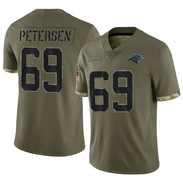 Men's Nike Carolina Panthers Parker Petersen Olive 2022 Salute To Service Jersey - Limited