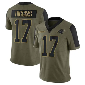 Men's Nike Carolina Panthers Rashard Higgins Olive 2021 Salute To Service Jersey - Limited