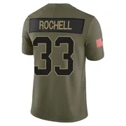 Men's Nike Carolina Panthers Robert Rochell Olive 2025 Salute to Service Jersey - Limited
