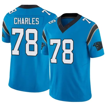 Men's Nike Carolina Panthers Saahdiq Charles Blue Vapor F.U.S.E. Jersey - Limited