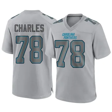 Men's Nike Carolina Panthers Saahdiq Charles Gray Atmosphere Fashion Jersey - Game