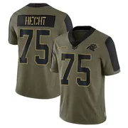 Men's Nike Carolina Panthers Sam Hecht Olive 2021 Salute To Service Jersey - Limited