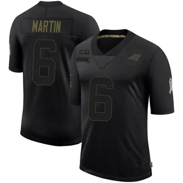 Men's Nike Carolina Panthers Sam Martin Black 2020 Salute To Service Jersey - Limited