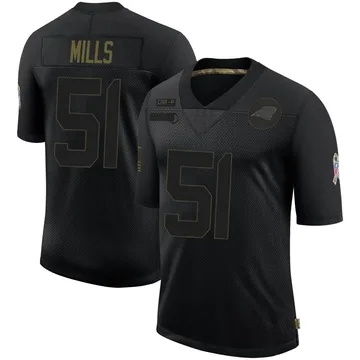 Men's Nike Carolina Panthers Sam Mills Black 2020 Salute To Service Jersey - Limited