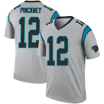 Men's Nike Carolina Panthers Sam Pinckney Inverted Silver Jersey - Legend