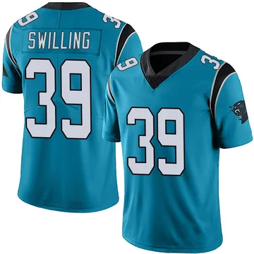 Men's Nike Carolina Panthers Tre Swilling Blue Alternate Vapor Untouchable Jersey - Limited