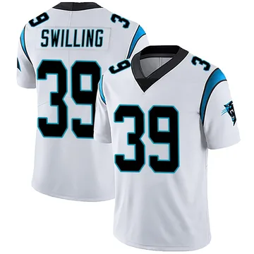 Men's Nike Carolina Panthers Tre Swilling White Vapor Untouchable Jersey - Limited