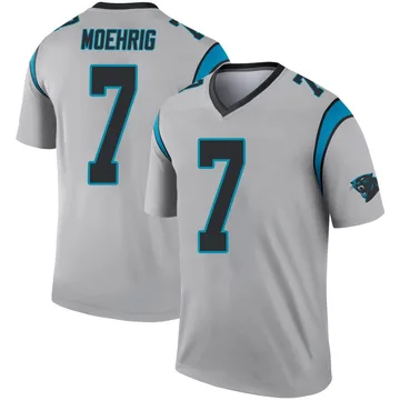 Men's Nike Carolina Panthers Tre'von Moehrig Inverted Silver Jersey - Legend
