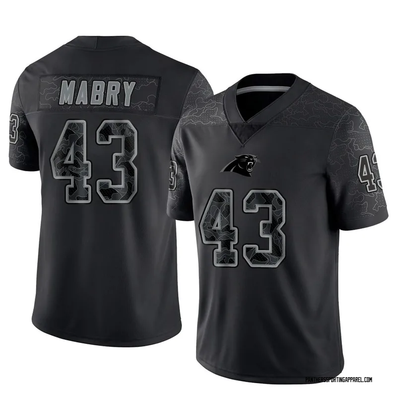 Men's Nike Carolina Panthers Tyler Mabry Black Reflective Jersey - Limited