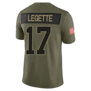 Men's Nike Carolina Panthers Xavier Legette Olive 2025 Salute to Service Jersey - Limited