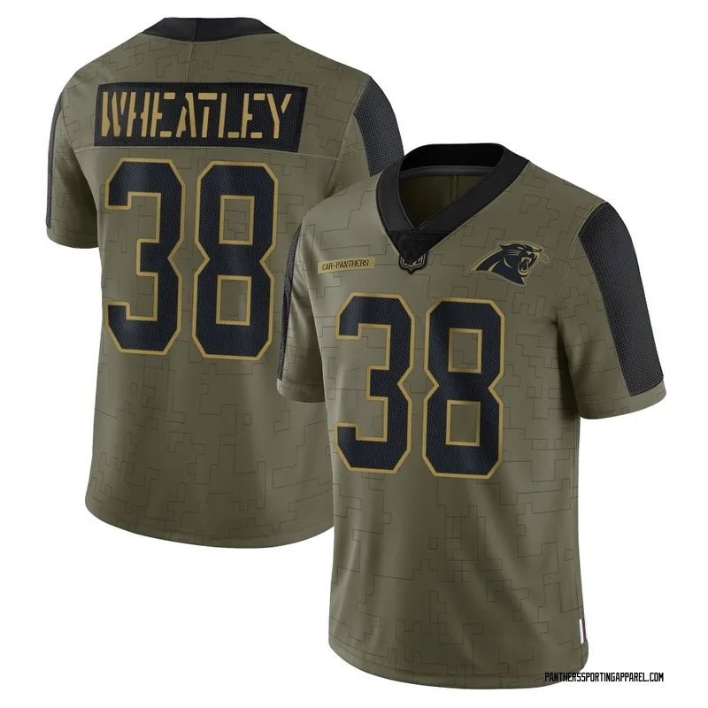 Men's Nike Carolina Panthers Zakee Wheatley Olive 2021 Salute To Service Jersey - Limited