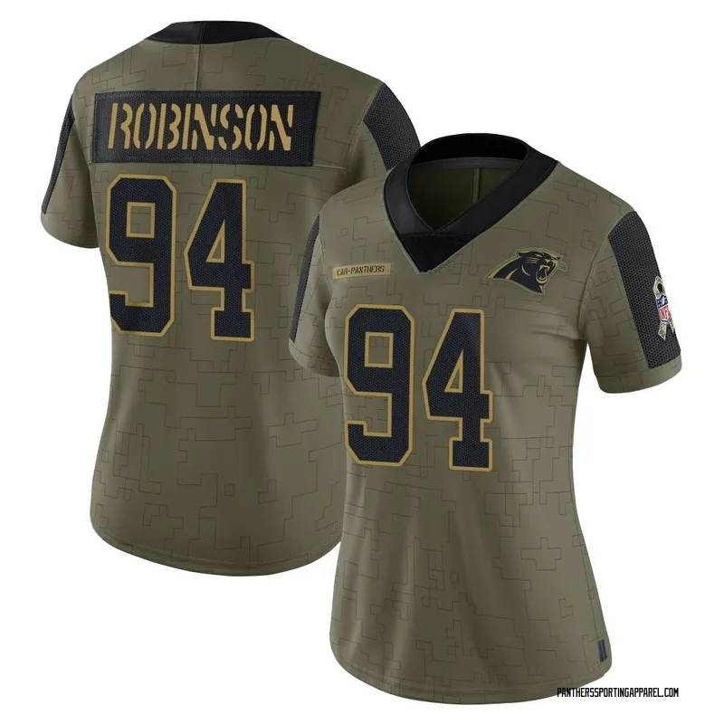Women's Nike Carolina Panthers A'Shawn Robinson Olive 2021 Salute To Service Jersey - Limited