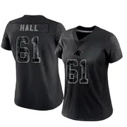 Women's Nike Carolina Panthers Aaron Hall Black Reflective Jersey - Limited