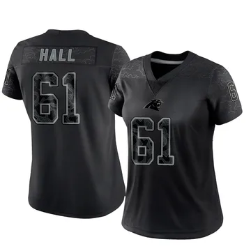 Women's Nike Carolina Panthers Aaron Hall Black Reflective Jersey - Limited