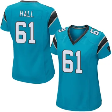 Women's Nike Carolina Panthers Aaron Hall Blue Alternate Jersey - Game