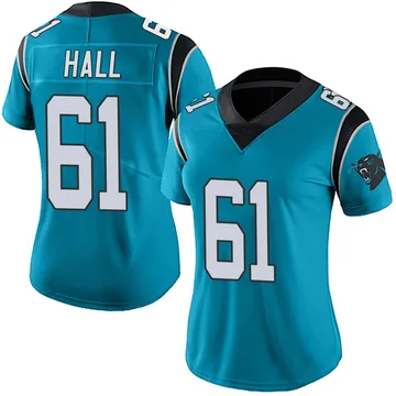 Women's Nike Carolina Panthers Aaron Hall Blue Alternate Vapor Untouchable Jersey - Limited