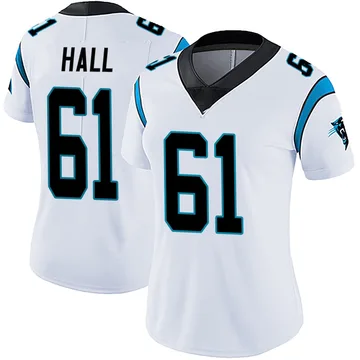 Women's Nike Carolina Panthers Aaron Hall White Vapor Untouchable Jersey - Limited