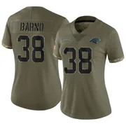 Women's Nike Carolina Panthers Amare Barno Olive 2022 Salute To Service Jersey - Limited