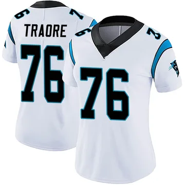 Women's Nike Carolina Panthers Badara Traore White Vapor Untouchable Jersey - Limited