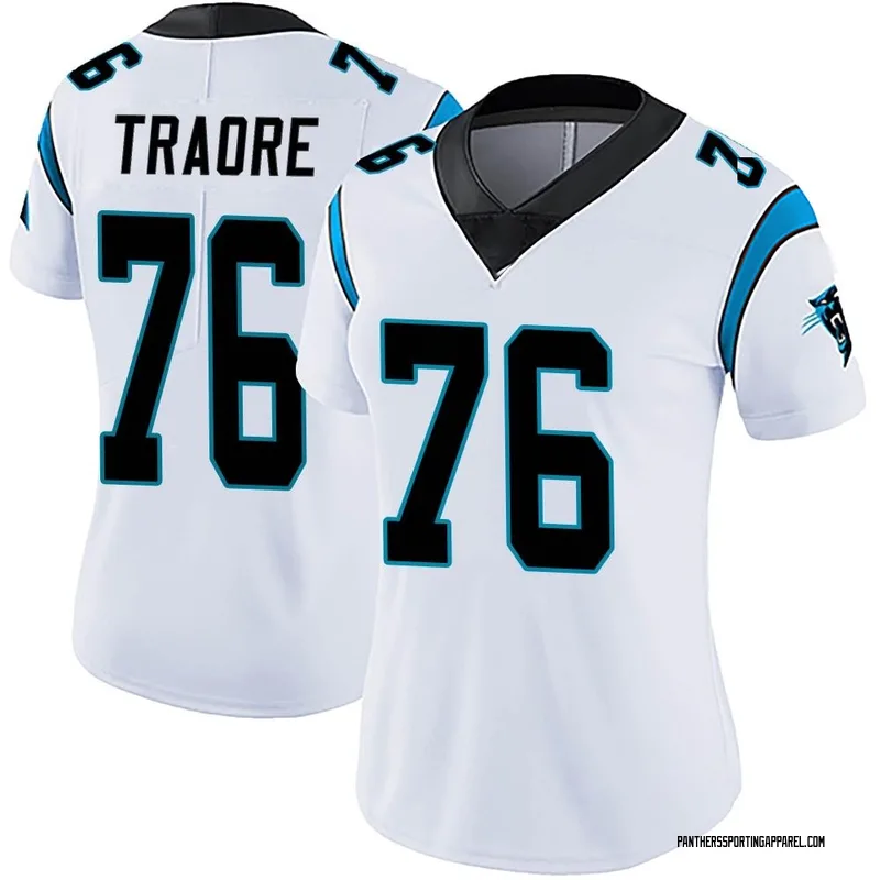 Women's Nike Carolina Panthers Badara Traore White Vapor Untouchable Jersey - Limited