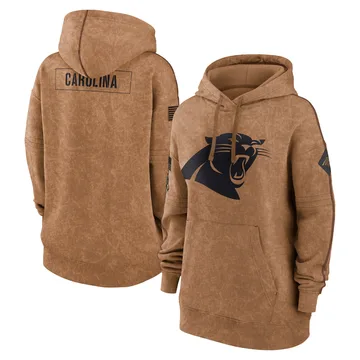 Women's Nike Carolina Panthers Brown 2023 Salute to Service Pullover Hoodie