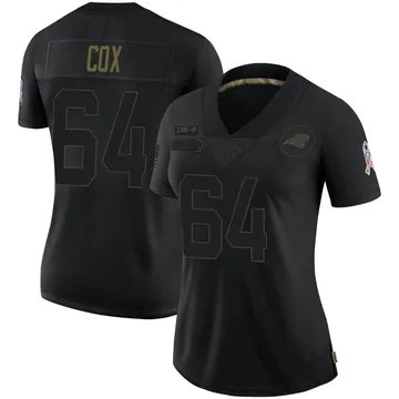 Women's Nike Carolina Panthers Bryan Cox Black 2020 Salute To Service Jersey - Limited
