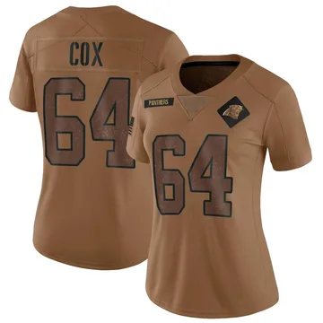 Women's Nike Carolina Panthers Bryan Cox Brown 2023 Salute To Service Jersey - Limited