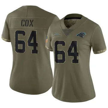 Women's Nike Carolina Panthers Bryan Cox Olive 2022 Salute To Service Jersey - Limited
