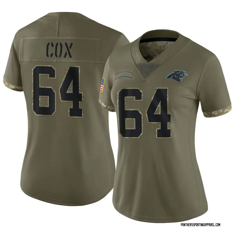 Women's Nike Carolina Panthers Bryan Cox Olive 2022 Salute To Service Jersey - Limited