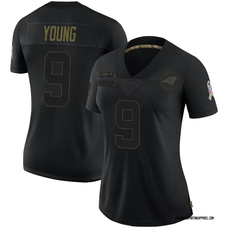 Women's Nike Carolina Panthers Bryce Young Black 2020 Salute To Service Jersey - Limited