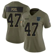 Women's Nike Carolina Panthers Bumper Pool Olive 2025 Salute to Service Jersey - Limited