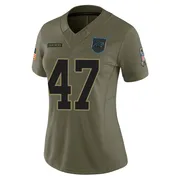 Women's Nike Carolina Panthers Bumper Pool Olive 2025 Salute to Service Jersey - Limited
