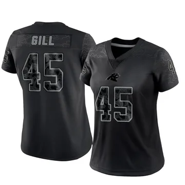 Women's Nike Carolina Panthers Cam Gill Black Reflective Jersey - Limited