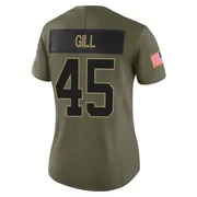 Women's Nike Carolina Panthers Cam Gill Olive 2025 Salute to Service Jersey - Limited