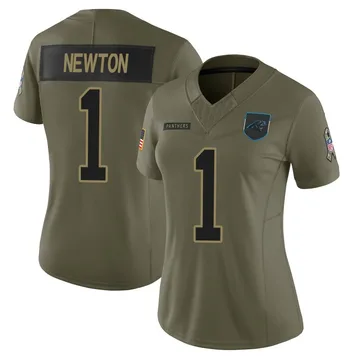 Women's Nike Carolina Panthers Cam Newton Olive 2025 Salute to Service Jersey - Limited