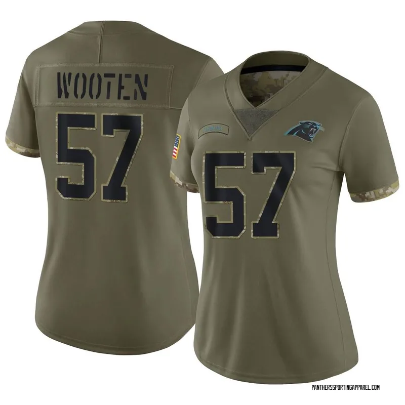 Women's Nike Carolina Panthers Chandler Wooten Olive 2022 Salute To Service Jersey - Limited
