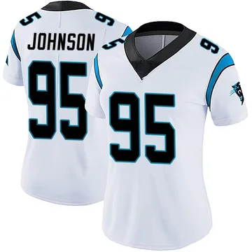 Women's Nike Carolina Panthers Charles Johnson White Vapor Untouchable Jersey - Limited