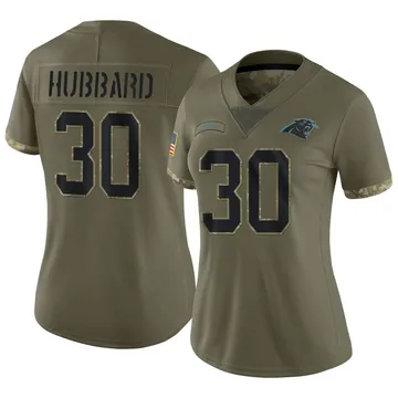 Women's Nike Carolina Panthers Chuba Hubbard Olive 2022 Salute To Service Jersey - Limited