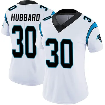 Women's Nike Carolina Panthers Chuba Hubbard White Vapor Untouchable Jersey - Limited